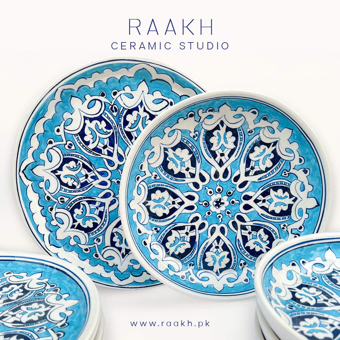 Teal Tranquility Round Serving Bowl
